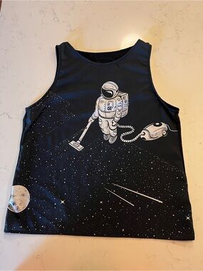 Redbubble "Astronaut Vacuuming Stars" Graphic Tank Top - Size Medium - Like New